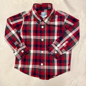 Baby GAP Button-up Shirt Boy's 2T | Red White Blue Check Classic